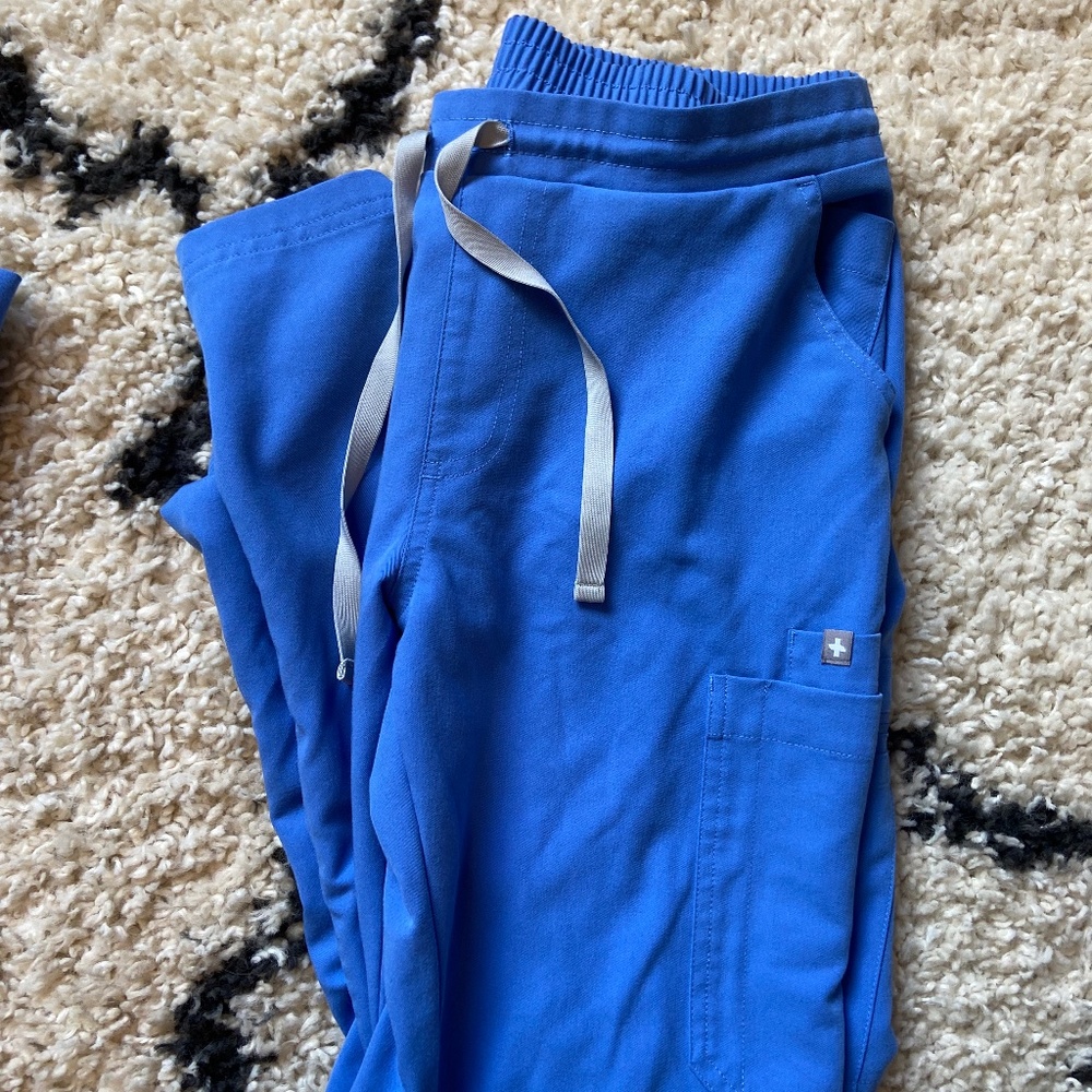 FIGS - yola skinny scrub, ceil blue - SMALL